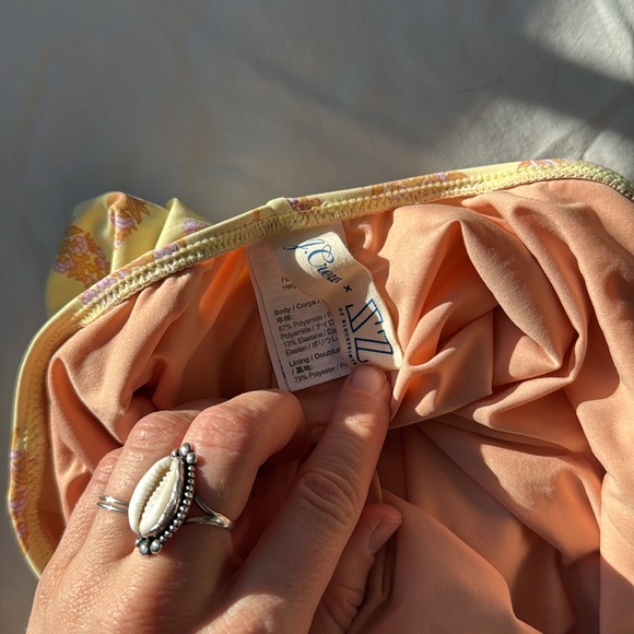 J CREW x SZ Blockprint Yellow One Piece Swimsuit Size 8 - Picture 5 of 5